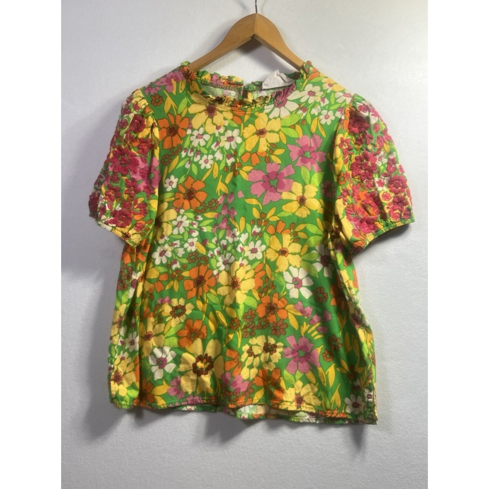 Savanna Jane Multicolor Boho Pattern Floral Blouse Size Small
